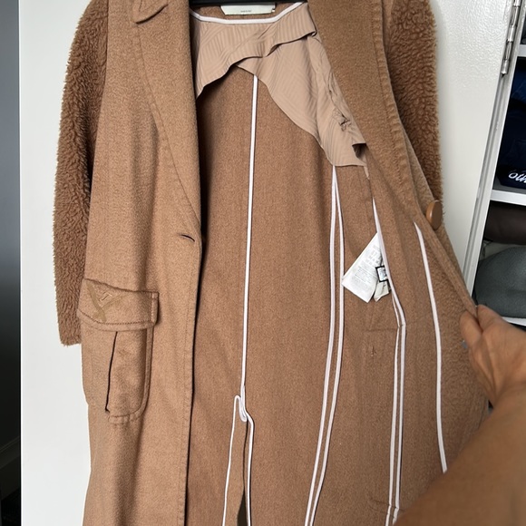 FENDI jacket teddy coat 38 40 small faux shearling logo women’s wool blazer - Picture 13 of 16